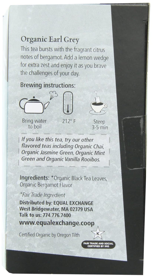 Equal Exchange Organic Earl Grey Tea, 20-Count - Classic Flavored Tea Bags