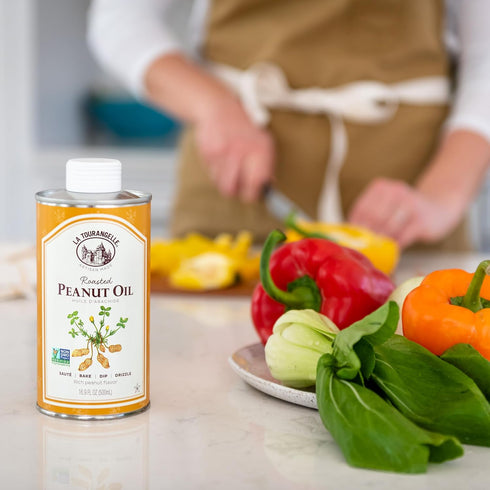 16.9 Oz La Tourangelle, Roasted Peanut Oil, Slow Roasted Expeller-Pressed for Rich Flavor, Perfect for Cooking