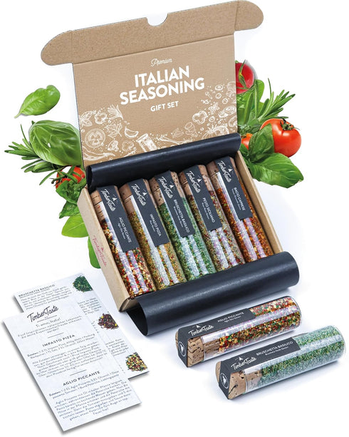 TIMBER TASTE Italian Spice Gift Set for Women - 5 Gourmet Italian