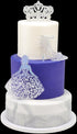 DecoPac Quinceanera Cake Topper - Glitter Cake Topper, Silver Cake Decoration, 3 Piece Set