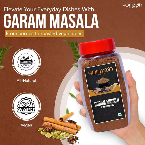 200g Authentic Indian Taste: Horizon Foods Garam Masala Spice Powder - Cloves, Cardamom, Perfect for Tikka Masala