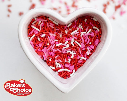 Bakers Choice Red Sprinkles for Baking, Jimmies Sprinkles for Ice Cream Toppings, Dairy Free, Kosher 2.8 oz