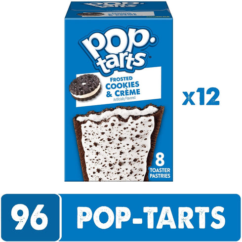 (96 Pop-Tarts Toaster Pastries, Breakfast Foods, Kids Snacks, Frosted Cookies and Creme Pop-Tarts)