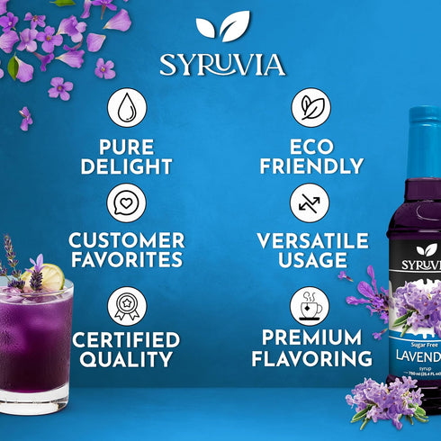 25.4 oz 0 Syruvia Sugar-Free Lavender & Pistachio Syrup - fl Premium Coffee Flavoring Syrup. Calories, Kosher