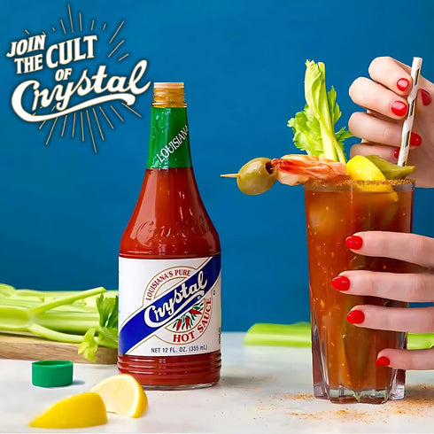 6 oz Pack 3, Crystal Hot Sauce, Original - Bottle, of Low Sodium, Low Fat, All Natural, Recipe Card Included