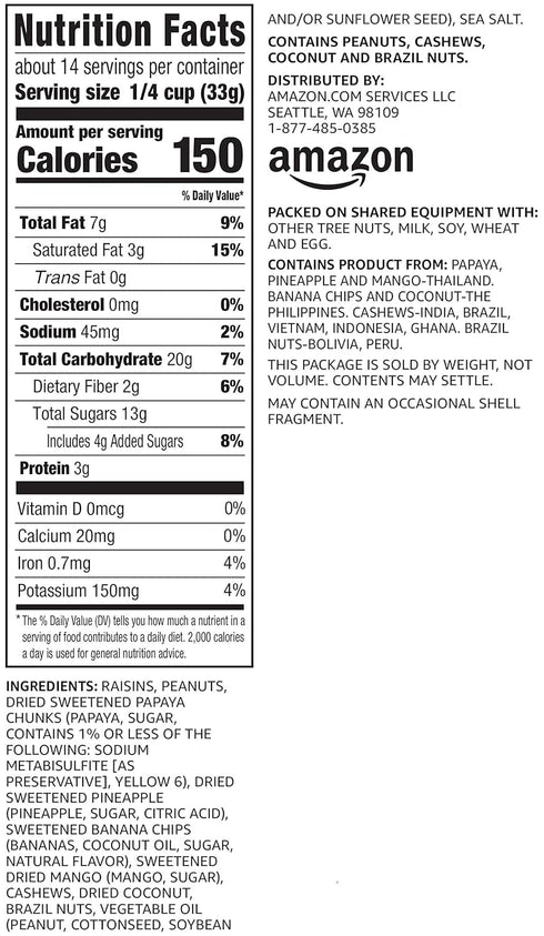 1 (Pack 2) Happy Belly Tropical Trail Mix, pound