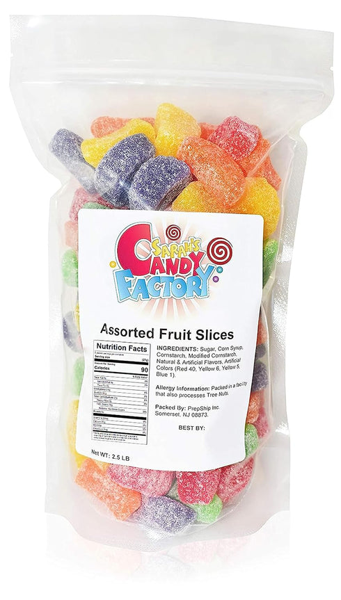 Sarah's Candy Factory Assorted Fruit Slice Candy in Resealable Bag, 2.5 Lbs
