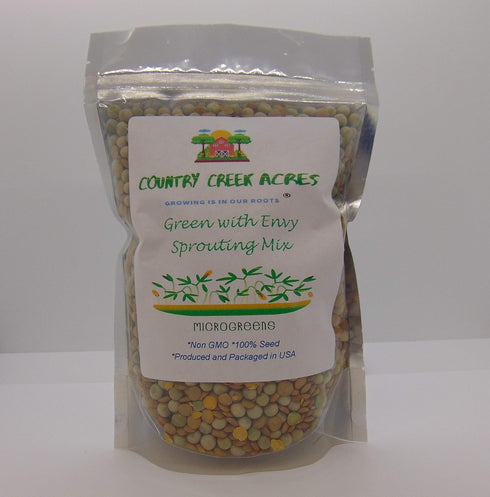 Green with Envy-Green Lentil & Green Pea Seeds, Microgreen Sprouting, 16 oz