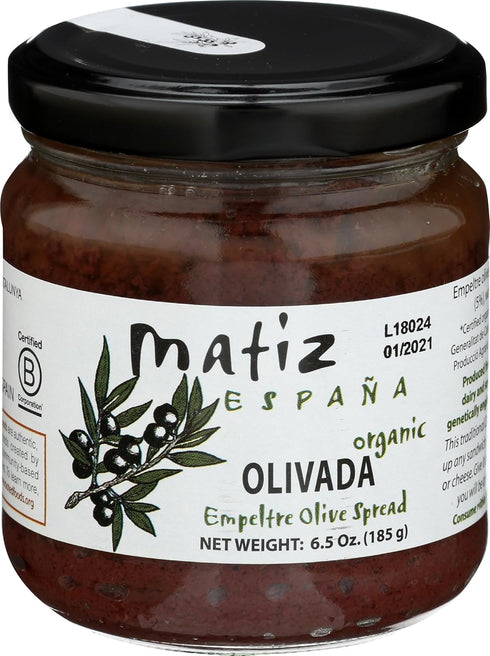 Matiz Espaa Black Olive Spread, 6.5 ounces, Natural Authentic Spanish Flavor, Create
