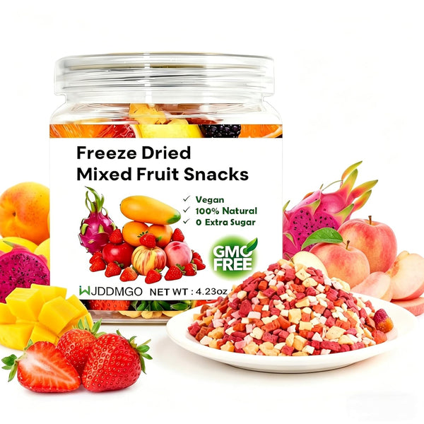 WJDDMGO Freeze Dried Fruit Mixed Snacks - Crunchy Tropical Dehydrated Fruit Mix with
