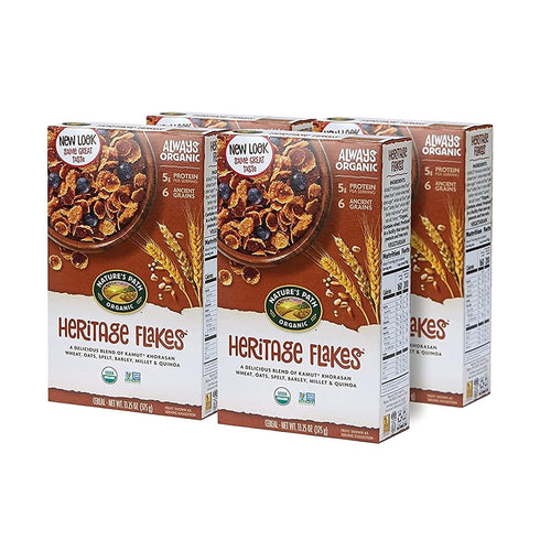 13.25 (Pack 4), 6 5g Nature's Path Organic Heritage Flakes Cereal, Ounce of Non-GMO, Ancient Grains, Low Sugar, High