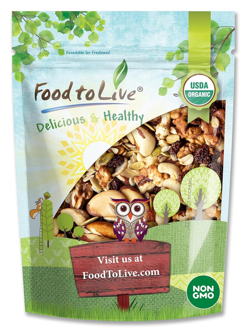 Organic Vitality Snack Mix, 1 Pound Raw and Non-GMO Trail Mix Contains