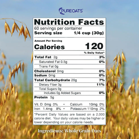 PureOats (4Lb 100% Gluten Free Oat Flour Bag) Whole Grain, Vegan, Allergen Free for Healthy breakfast and more