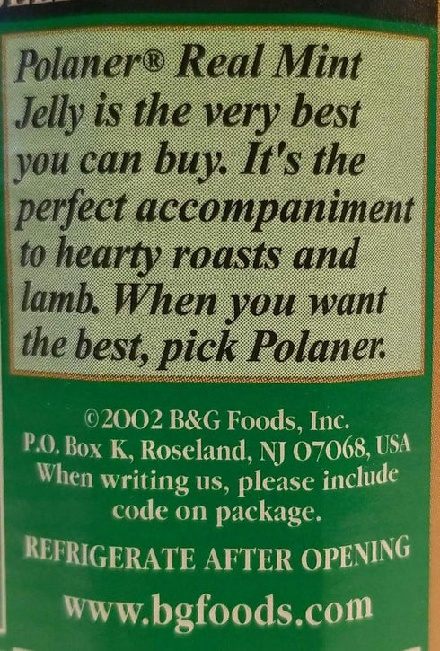 Polaner 10 Oz 2 Pack Real Mint Jelly