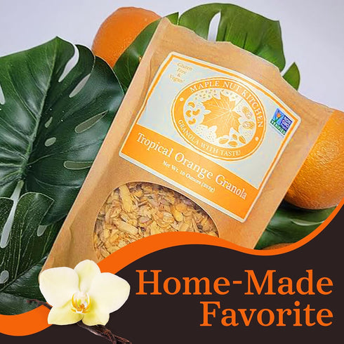 10 oz Maple Nut Kitchen Tropical Orange Granola Gluten Free Granola with Mango, Almonds, Coconut & Citrus Crunchy