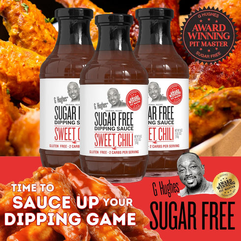 18 oz (3 Pack) G Hughes Sugar Free, Sweet Chili Sauce - Gluten Free Dipping Sauces, Sugar Free Sauce, No Sugar Hot