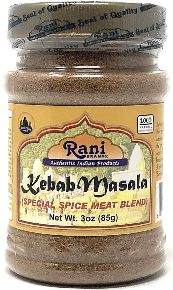 Rani Kebab Masala Indian Spice Blend for Meat Dishes - 3oz (85g) PET Jar, All Natural, Vegan, Gluten Friendly