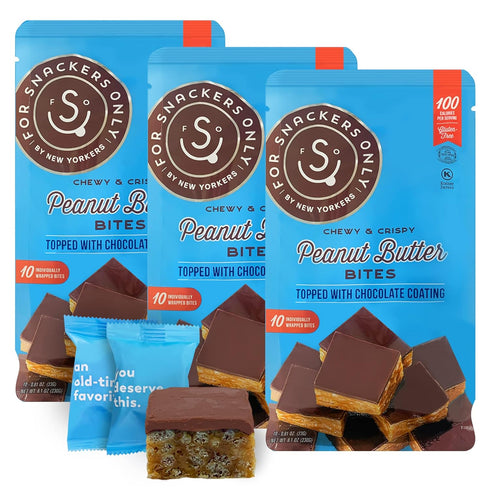 For Snackers Only 3 Pack Peanut Butter Bites Topped with Chocolate Coating