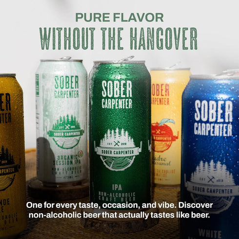 70 12 (16 oz SOBER CARPENTER - Craft Cider, Non-Alcoholic Cider Made with Real Apple Juice from Mcintosh Apples, Non