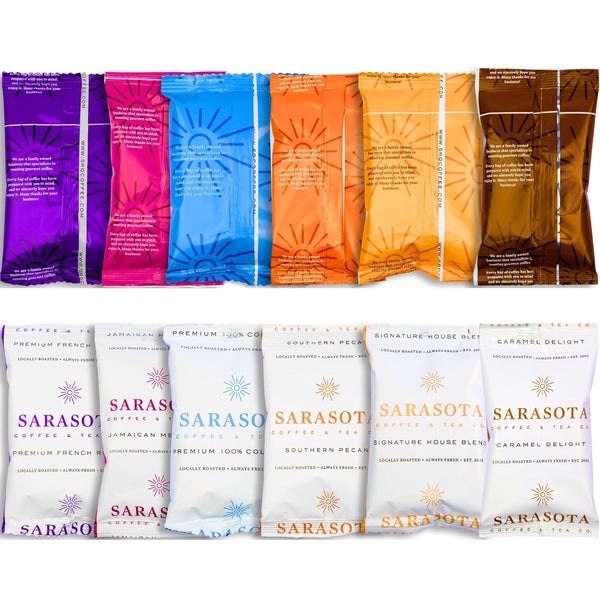 Coffee Packets Sampler Variety Pack Ground Coffee Gift Set, Medium Dark &