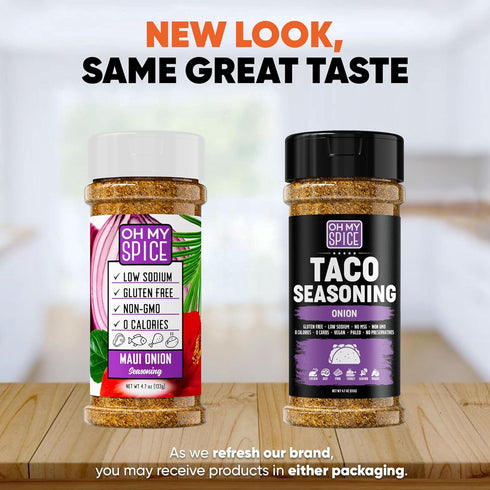 Taco Seasoning Mix Onion Powder - Gluten Free & Low Sodium Mexican Seasoning Blend, 4.7oz