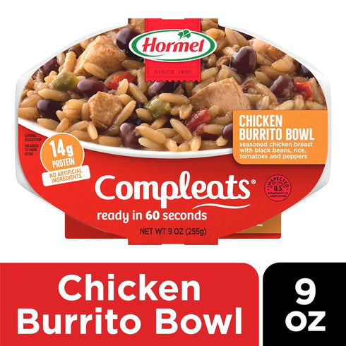 9 OZ, 6 Pack HORMEL COMPLEATS Chicken Burrito Bowl