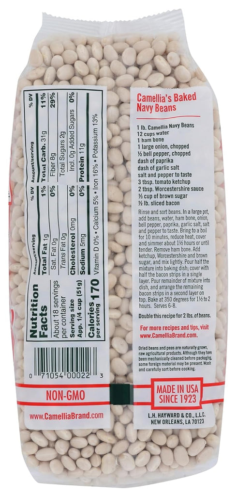 2 Camellia Brand Navy Pea Beans Dry Bean, Pound Bag