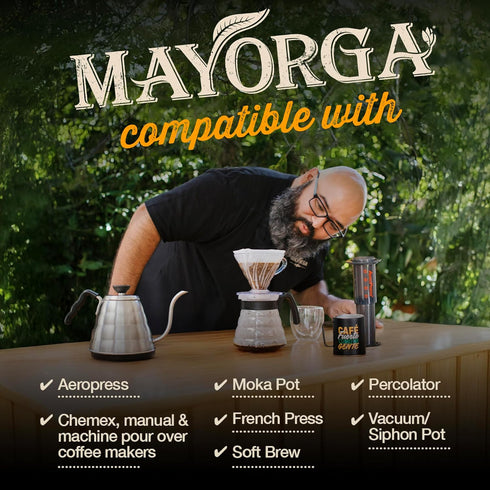 2lb 100% Mayorga Organic Coffee Artesano Blend - Medium Roast Whole Bean Coffee Speciality Grade, Arabica, Slow