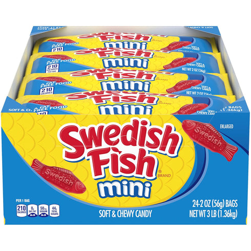 SWEDISH FISH Mini Soft & Chewy Candy, Bulk Candy, Mother's Day, 24