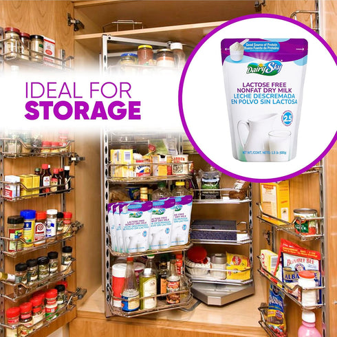 24 Oz (Pack-1) DairySky Lactose Free Milk Powder - Non GMO Fat Free Powdered Milk for Baking & Coffee, Kosher