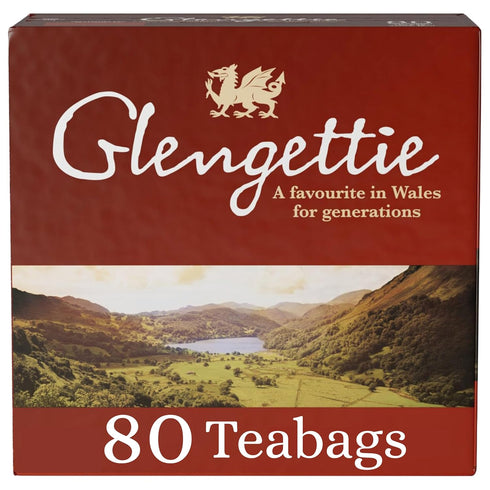 Glengettie Foil Tea Bags (80 Count Box, 250g)