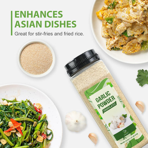 22 Ounce(624g), Soeos Granulated Garlic, Garlic Powder, Convenient and Versatile Seasoning, Great for Flavoring Dishes