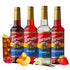 Pack, 25.4 oz (Set 4) Torani Flavored Drink Syrup Soda Shop Variety Raspberry, Peach, Vanilla & Strawberry, fl