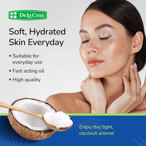 100% 30 OZ De La Cruz Extra Virgin Coconut Oil - Pure for Skin and Hair - Cooking - Multipurpose, Unrefined and Cold