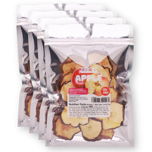Premium Dried Apple Slices Dehydrated Apples - 2.5 OZ (4 Bags) -