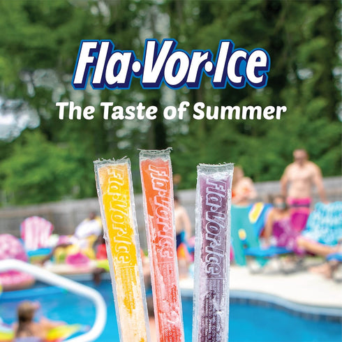 Pack 1.5 Oz 100 Count Fla-Vor-Ice Popsicle Variety of Freezer Bars, Assorted Flavors