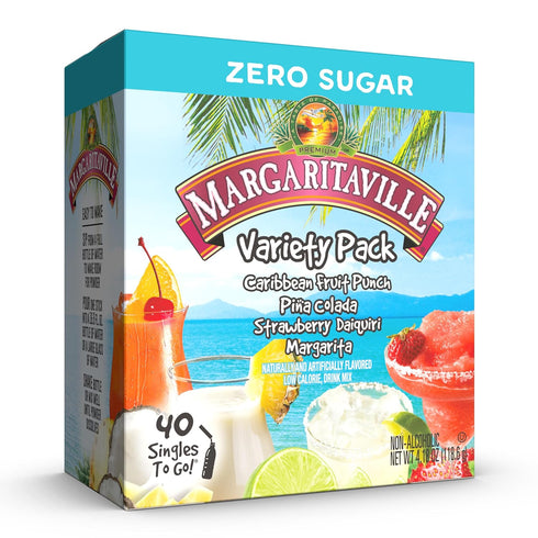 SINGLES TO GO! Margaritaville Water Drink Mix, Variety Pack, Includes 4 Flavors: