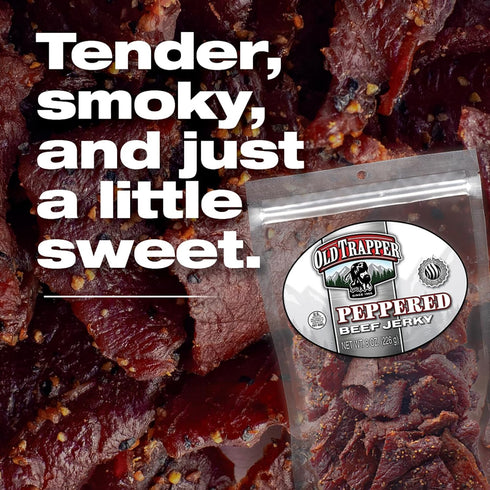 8 Pack, 11 70 (Pack Old Trapper Beef Jerky, Peppered Ounce Spicy Meat Snacks for Lunches or Between Meals, Grams