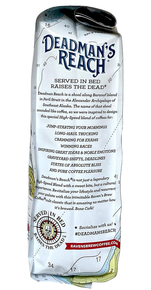 2-pack 12oz Raven's Brew Coffee High Caffeine Coffee Dark Roast Whole Bean Deadman's Reach