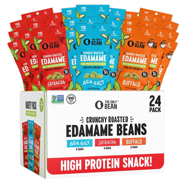 The Only Bean Crunchy Roasted Edamame - Healthy Snacks for Adults and