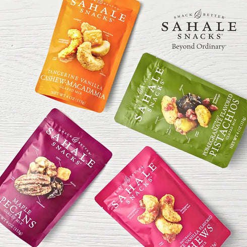 4 (Pack 6) Sahale Snacks Honey Cinnamon Cashews Glazed Mix, Ounce