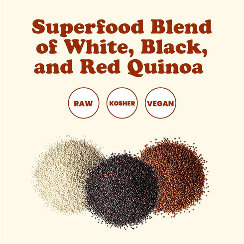 1.5 Food to Live Tri-Color Quinoa Grain, Pounds Blend of White, Black, and Red Whole Seeds. Pre-Washed and Ready