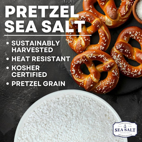 1 lb Pretzel Coarse Sea Salt for Soft Pretzels, Heat Resistant Bagel and Soft Pretzel Salt, All Natural for Baking