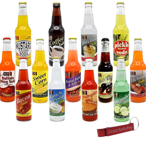 Lester's Fixins 12 PACK Outrageous Wild Crazy Unique Flavor Soda Pop Sampler