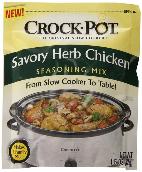 Crock Pot Savory Herb Chicken Seasoning Mix, Pack of 4, 1.5 oz Packets