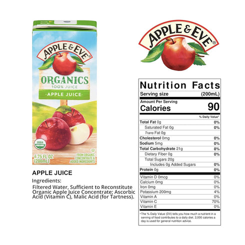 6.75 Fluid-oz, 40 Count Apple & Eve Organics Apple Juice