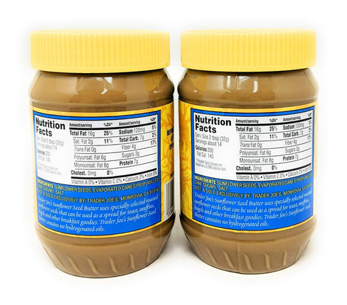 Trader Joe's 16oz (454g), 2 Pack Sunflower Seed Butter