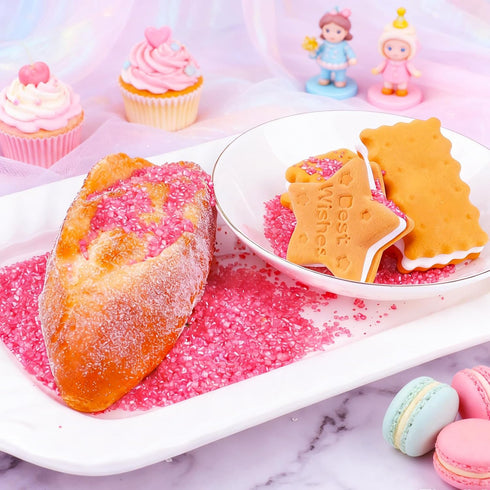 130g/4.59oz, Pink Sanding Sugar for Baking, Pink Sprinkles Pink Sanding Crystal Sugar Sprinkles for Baking, Cupcake