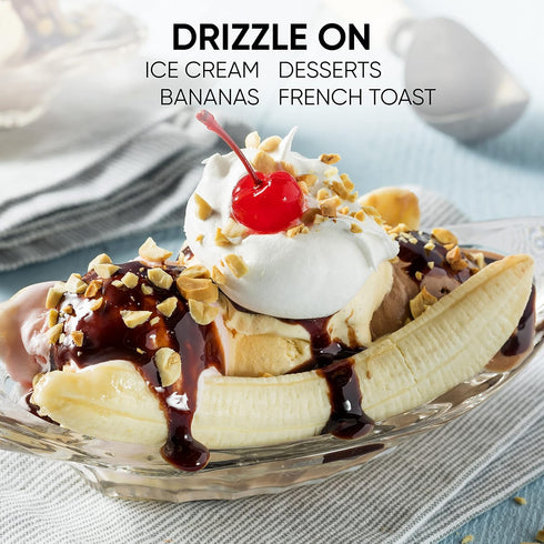 Pack 2 KING'S CUPBOARD Caramel Sauce and Sea Salt Hot Fudge Combo - jar Dessert Sauce and Ice Cream Topping, Chocolate