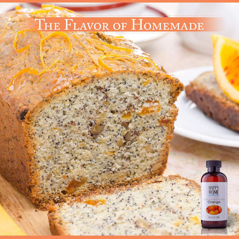 Happy Home Natural Orange Baking Flavor Emulsion, Certified Kosher, 4 oz.